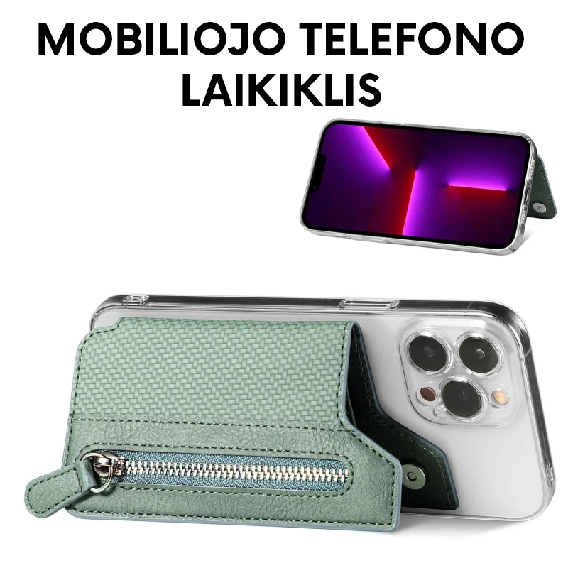 Daugiafunkcinis telefono kortelių laikiklis