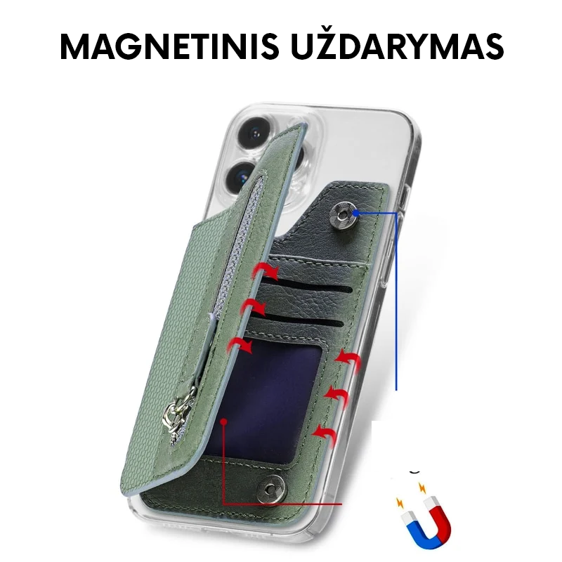Daugiafunkcinis telefono kortelių laikiklis