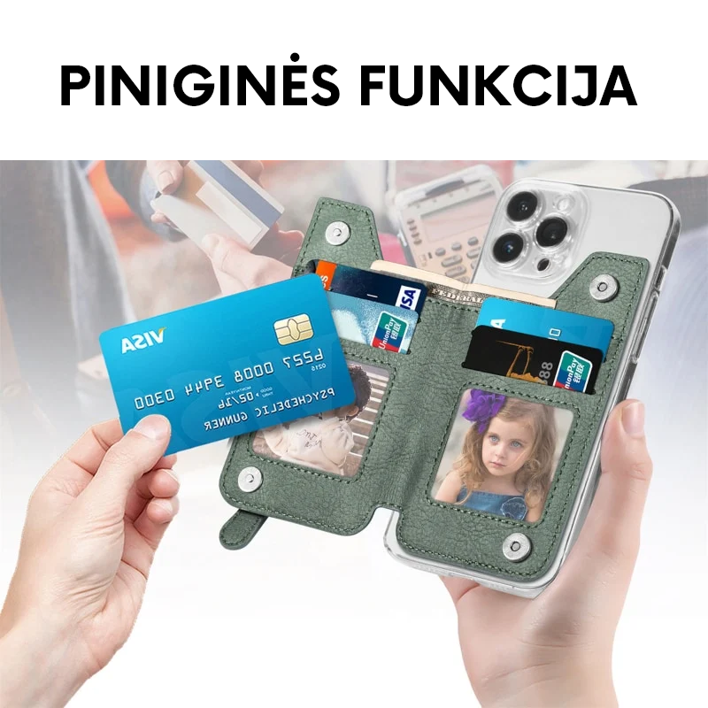 Daugiafunkcinis telefono kortelių laikiklis