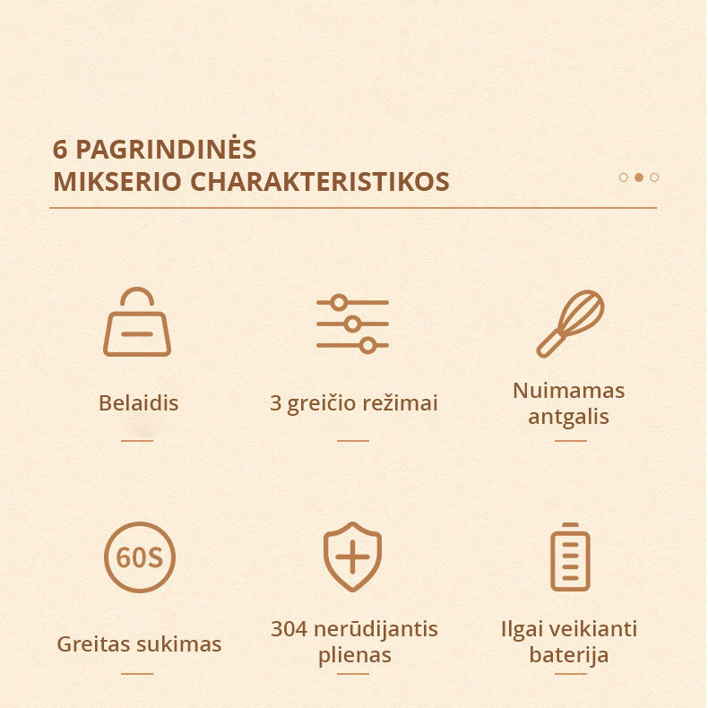 Belaidis elektrinis mikseris