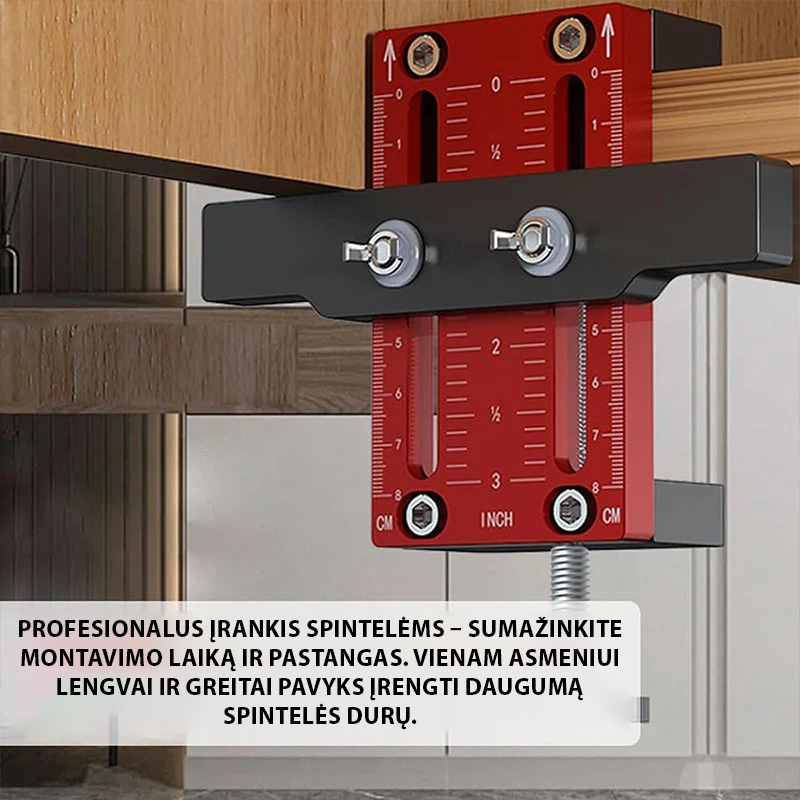Spintelės durų padėties nustatymo įrenginys