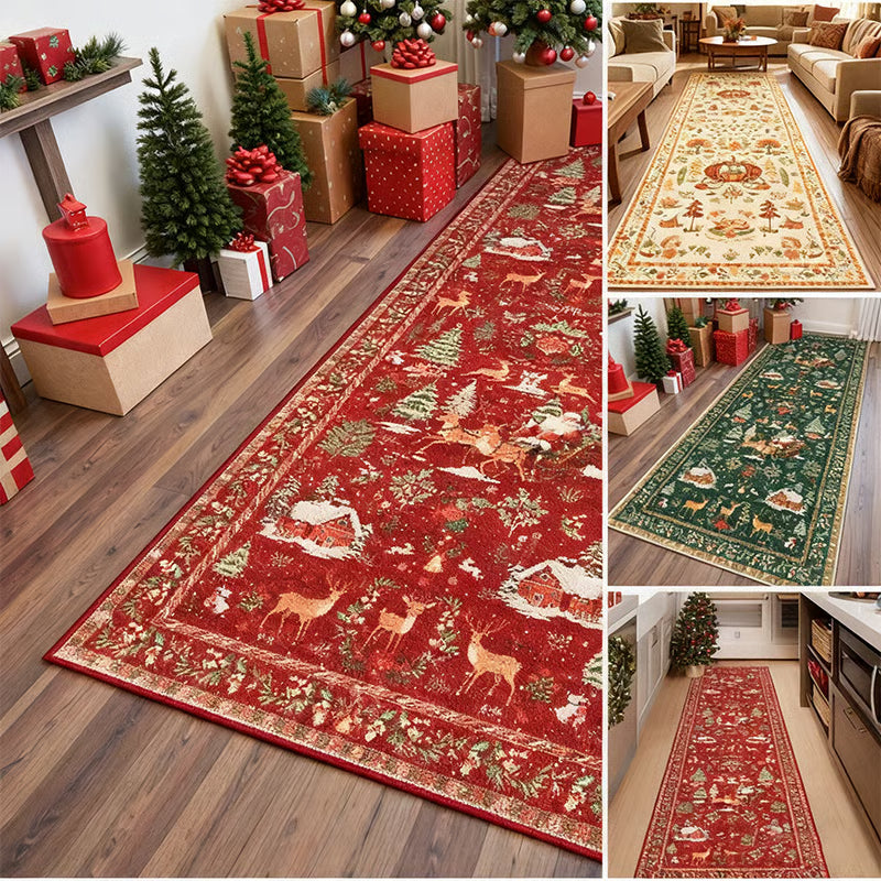 Kalėdinis ilgas grindų kilimas