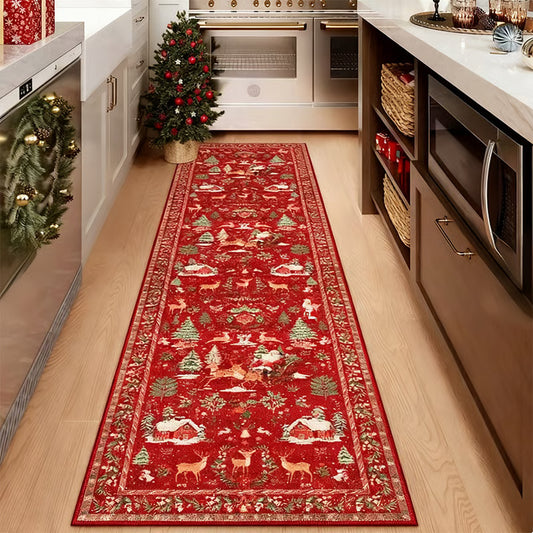 Kalėdinis ilgas grindų kilimas